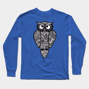 Owl (dark blue background) Long Sleeve T-Shirt